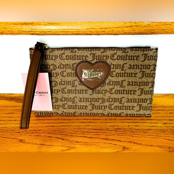 Juicy Couture Handbags - Juicy Couture Wristlet Wallet Purse Statement Shout Gothic Chestnut NWT